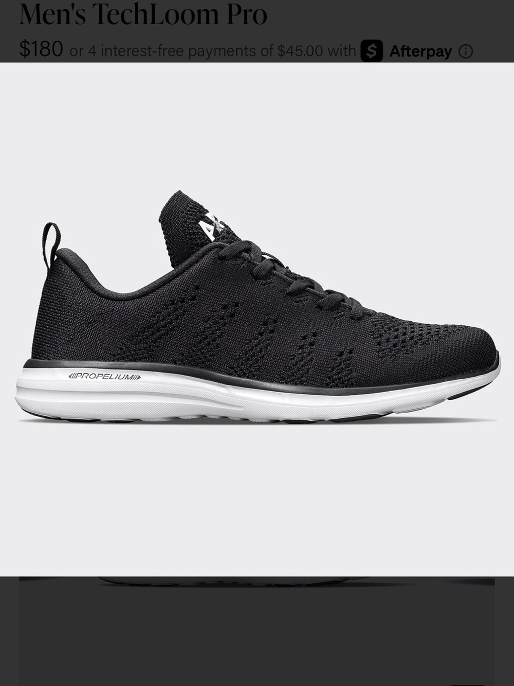 APL Men's TechLoom Pro Sneakers in Metallic Black / White